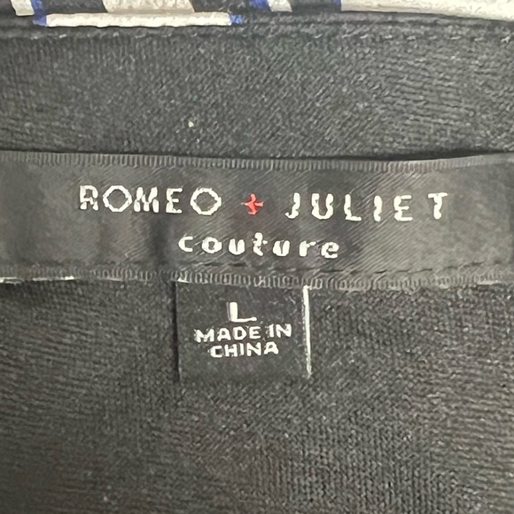 Romeo & Juliet Couture Wide Leg Jumpsuit Size Large  Black & White One Piece - Picture 11 of 13